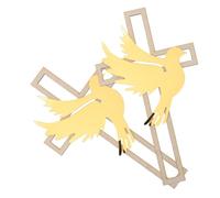 NIYANGLE Decorazioni per Torte 2 Pezzi Topper Croce in Legno e Acrilico, Facile da Rimuovere, come Props Fotografici per Feste e Celebrazioni