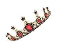 NIYANGLE di diamante barocco di strass barocco compleanno futura sposa coroncina sposa di strass della sposa corone da spettacolo per le donne lega rosso