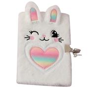 NIYANGLE Diario Segreto Bambina con Copertina Peluche con Lucchetto Taccuino Fluffy Portatile per Scrivere Idee e Viaggi Regalo per Ragazze Formato Facile da Trasportare