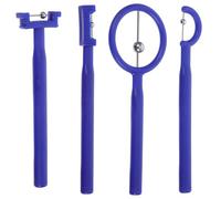 NIYANGLE Dispositivo di Allenamento Muscoli Lingua 4 Pezzi, Abbassalingua per Logopedia, Strumento Riabilitazione Linguaggio Portatile in Plastica e Acciaio Inox