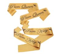 NIYANGLE Fasce da Reginetta e Re del Ballo Satinato Regolabili, Set da 4 Pezzi per Feste di Laurea e Balli di Fine Anno, Accessori Eleganti per Donna e Ragazza