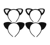 NIYANGLE Fasce per Chioma Morbide in Peluche Corto 4 Pezzi Orecchie di Gatto Leggere e Comode Accessori per Chioma Bambina per Feste e Festival