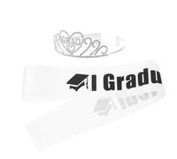 NIYANGLE Fascia Di Laurea Con Completo Per Cerimonie Di Laurea e Feste Include Fascia Ho Laureato e Decorata Con Strass e Cristalli Facile Da Abbinare Per Tutti Capi