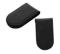 NIYANGLE Ferma Soldi da Uomo in Pu Nero 2pezzi, Clip Pratica e Leggera per Bloccare Contanti, Elegante e Funzionale per Lavoro e Shopping