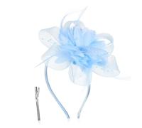 NIYANGLE Fermaglio per Chioma Piume e Rete, Elegante Copricapo a Forma di Cappello Piccolo, Confortevole e Traspirante, per Varie Occasioni e Decorazioni Outfit