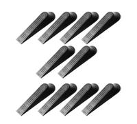 NIYANGLE Fermaporta Cuneo in Plastica Nera 10 Pezzi Senza Foratura per Porte Casa e Ufficio Antiscivolo per Pavimenti Legno Cemento Vinile Moquette Compatto e Portatile per Uso Interno