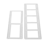 NIYANGLE Fustelle in Acciaio per Scrapbooking Modelli per Goffratura Cornice Vintage Fustelle per Creazione di Biglietti Accessori per Album e Decorazioni Design Geometrico e Parole