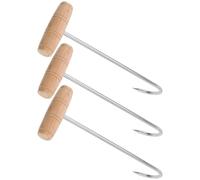 NIYANGLE Ganci per Stivali da Usare in Inossidabile 3pezzi Manico in Legno, Superficie Liscia per Rimuovere e Diritti gli Stivali