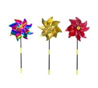 NIYANGLE Girandole Riflettenti da Giardino 3 Pezzi in Pet Colorate, Girandola per Uccelli da Esterno, Strumento di Esilio del Vento per Balcone e Cortile, Protezione Alberi da Frutto e