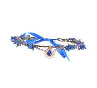 NIYANGLE Gocce D'acqua Tra Le Sopracciglia Di Fiori Rinascimentale Costumi Da Fata Rinascimentale Copricapo Con Di Fiori Fata Copricapo Fatato Plastica Blue