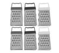 NIYANGLE Grattugia Manuale Piccola in Acciaio Inox 6 Pezzi Set Mini Tritatutto per Verdure e Formaggio con 4 Lati Grattugia Portatile Compatta per Cucina Campeggio e Uso Domestico