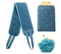 NIYANGLE Guanti Esfolianti e Rimozione Cellule Morte per Bagno Set 3 Pezzi in Cotone e Poliestere Strisce Lunghe per Doccia per Ragazzo Ragazza Durante Bagno