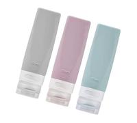 NIYANGLE Kit 3 Pezzi Bottiglie da Viaggio 60ml in Silicone e Plastica Portatile Controllo Preciso del Dosaggio per Shampoo e Lozione da Viaggio
