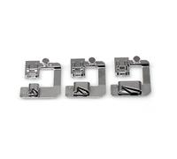 NIYANGLE Kit 3 Pezzi Piedini per Macchina da Cucire Argento in Metallo 4/8'', 6/8'', 8/8' per Orlo Arrotolato per Tessuti Leggeri e Progetti di Cucito