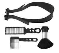 NIYANGLE Kit di 4 pettini per sfumatura da barbiere, guida per il taglio dei, pettine di posizionamento a testa piatta, strumenti per lo styling dei, spazzola da barbiere, spolverino per il collo,