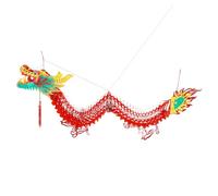NIYANGLE Lanterna Cinese Rossa a Forma di Drago 1,5m in Plastica Decorazione da Appendere per Capodanno Cinese e Festa di Primavera