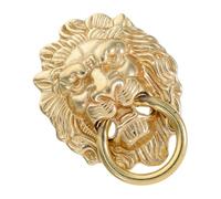 NIYANGLE Maniglia Porta in Ottone Massiccio a Forma di Testa di Leone, Batacchio Antico per Cassettiera e Armadi, Anello di Tiraggio Decorativo Stile Cinese per Arredamento Casa