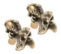 NIYANGLE Maniglie per Cassetti in Ottone a Forma di Pesce 2 Pezzi, Maniglie Decorative Antiche Vintage per Mobili Rustici, Ferramenta per Mobili Compatibile Cassettiere e Armadi