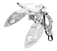 NIYANGLE Maschera da Ballo in Maschera Argento in Lega a Metà Volto Tocco Delicato e Design Elegante per Feste di Carnevale