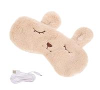 NIYANGLE Maschera per Occhi USB Riscaldante 3D Vapore Copertura Calda Notturna per Dormire e Rilassamento Maschera da Viaggio Beige Controllo Temperatura e Oscuramento Completo