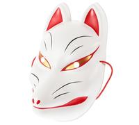 NIYANGLE Maschera Volpe Bianca in Plastica Leggera e Confortevole per Cosplay Party e Costume da Festa per Adulti Uomo e Donna