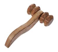 NIYANGLE Massaggiatore Portatile in Legno di Legno di Pollo, Rullo Doppio per Massaggio Muscolare Corpo e Schiena Impugnatura Antiscivolo, Strumento per Allungare la Spina Dorsale
