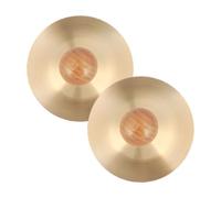 NIYANGLE Mini Piatti a Dita Per Ragazzo Ragazza 9 Cm Set 2 Pezzi Manico in Legno, Strumento Musicale a Percussione Portatile Per Intrattenimento e Sviluppo Musicale Ragazzo Ragazza