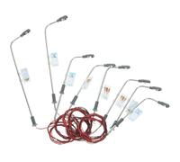 NIYANGLE Modello di Lampione Stradale in Metallo con LED Set 15 Pezzi in Scala 1/100 1/150 1/200 Testa Singola con Fili e Lampadine per Modellismo Ferroviario e Micro Paesaggi