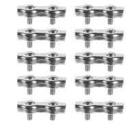 NIYANGLE Morsetto per cavi metallici M4 da 10 pezzi, morsetti per cavi metallici con bullone duplex in acciaio inossidabile per officina, garage, lavorazione dei metalli e artigianato