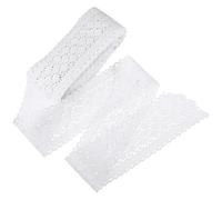NIYANGLE Nastro Rifinitura Delicata e Tagliabile 5 Yard in Pizzo di Cotone Bianco per Cucito Fai da Te per Scrapbooking e Decorazioni a Fiocco
