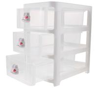NIYANGLE Organizer da Scrivania a Cassetti, Bianco, Plastico, 3 Livelli | Casa e Scrivania del Dormitorio, Struttura Robusta, Superficie Liscia, Segmentazione Spaziale, Semplice e Raffinato