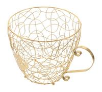NIYANGLE Organizer per Capsule di Caffè in Ferro Dorato a Forma di Tazza Porta Capsule Espresso e Cestello Porta Frutta per Bar e Riunioni di Casa