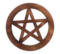NIYANGLE Ornamento retrò in Legno a Pentagramma per Altari Wicca | Decorazione Mistica Vintage, Legno Massello, per Tavolo Tarocchi e Collezionisti di Cristalli