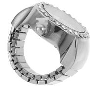 NIYANGLE Orologio ad Anello al Quarzo Tre Quadranti, Elegante da Dito | Stile Casual e Moda, Lega e Vetro, Colore Argento, per Appuntamenti e Incontri