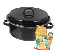 NIYANGLE Pentola Smaltata per Arrostire Patate Dolci e Castagne, Resistente alle Alte Temperature, Non Si Deforma, per Cucina Domestica e Ristorante Stili multipli