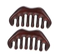 NIYANGLE Pettine a Denti Larghi in Legno Naturale Set 2 Pettine Massaggiante per Donne e per e Folti Stimola la Circolazione e la