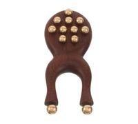 NIYANGLE Pettine Massaggiante in Legno e Ottone per Chioma e Cuoio Capelluto con Denti Larghi e Impugnatura Ergonomica per Relax e Benessere di Viso e Collo