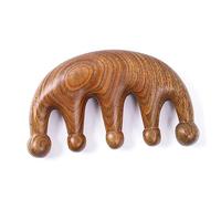 NIYANGLE Pettine Massaggio Sandalo Verde Denti Con Perline Rotonde Antistatico Per Stimolare Circolazione e Sollievo Di Testa Adatto Tutti i Tipi Di Capelli