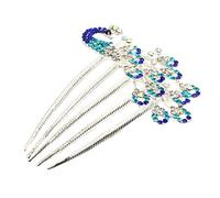 NIYANGLE Pettine Per Capelli Da Sposa Strass Blu Accessori Per Pettini Per Capelli Da Sposa Strass