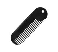 NIYANGLE Pettine Stile Semplice per Barba in Lega di Zinco Nero Resistente e Portatile per Chioma e Barba, per Uso in Salone da Uomo