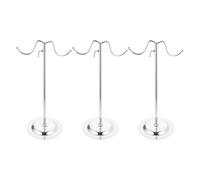 NIYANGLE Piantana 2 Ganci Porta Asciugamani in Acciaio Inossidabile e Bagno Argento, Supporto Appendiabiti 3 Pezzi Design Moderno e Minimalista per Negozi