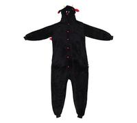 NIYANGLE Pigiama Intero da Diavolo per Adulti, Costume da Demone di Halloween, Tuta in Flanella per Adulti, Comodo Pigiama Intero per Il Tema di Halloween, Taglia L