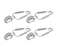 NIYANGLE Pinze per Lumache in Acciaio Inox 4 Pezzi, Pinza per Alimenti a Molla, Clip per Servire Molluschi e Crostacei, Utensile da Cucina Resistente al Calore per Ristoranti e Uso