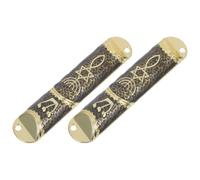 NIYANGLE Porta Mezuzah in Metallo con Stella di Davide, 2 Set | Stile Gerusalemme Vintage, Montaggio a Vite Semplice, con Pergamena Inclusa, per Pareti Interne e Casa