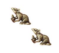 NIYANGLE Portachiavi Creativi in Ottone Ciondolo a Forma di Topo, Set da 2 Pezzi, Decorazioni Pendenti Leggere per Borse, Zaini, Chiavi Auto e Accessori Fai da Te per Appassionati