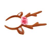 NIYANGLE Pretina per Capelli con Corna di Renna Design Unisex per Feste di Natale Orecchie e Fiori Decorativi Materiale Leggero e Resistente per Usi Giornalieri e Eventi Speciali