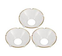 NIYANGLE Protezione Set da 3 Pezzi Antigoccia per Portacandele in Vetro a Forma di Fiore Elegante Compatibile Candelabri Conici per Banchetti e Decorazioni Domestiche