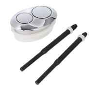 NIYANGLE Pulsante ovale per sciacquone, doppio controllo, cromato, universale, ricambio per cisterne vecchio stile, accessorio da bagno compatibile con Home Color