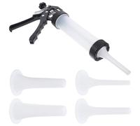 NIYANGLE Riempitore Manuale per Salsicce in Plastico Nero 3 Ugelli di Diametri Differenti, Strumento Compatto per Insaccare Hot Dog e Bratwurst in Cucina