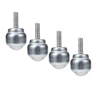 NIYANGLE Ruote Girevoli Filettate a Rulli a Sfera in Metallo, Set da 4 Rulli Trasportatori per Banco da Lavoro, Rotelle Piccole e Leggere Cuscinetti a Sfere per Rotazione 360° e Montaggio